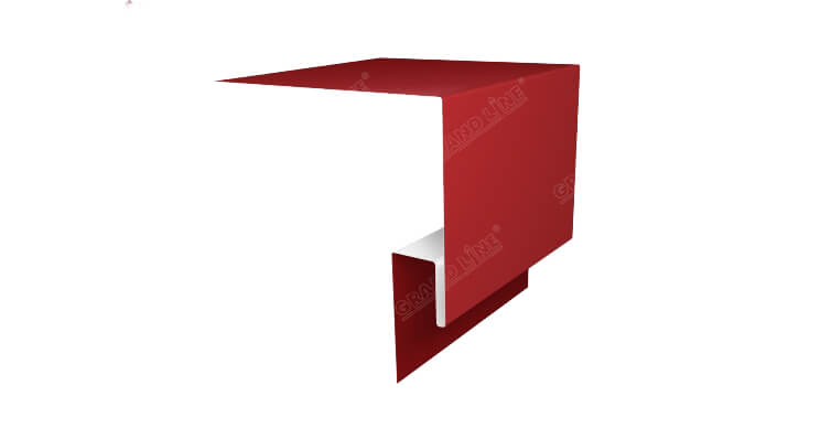 Планка околооконная сложная 200х50х18 (j-фаска) PE RAL 3003 рубиново-красный