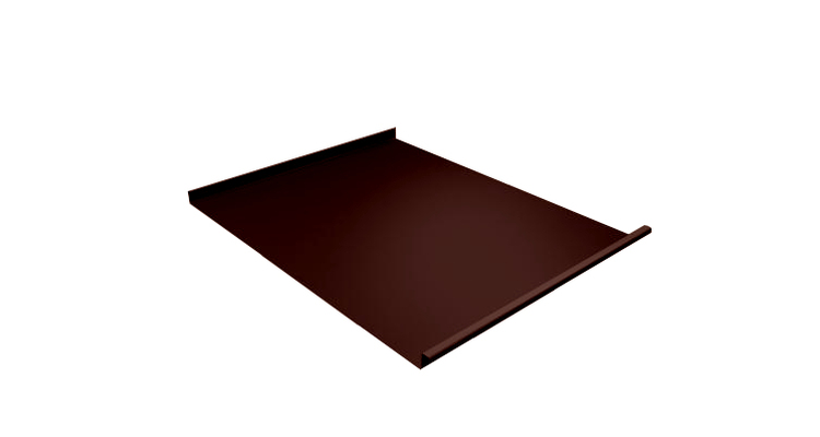 Фальц двойной стоячий 0,5 GreenCoat Pural BT с пленкой на замках RR 887 шоколадно-коричневый (RAL 8017 шоколад)