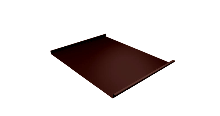 Фальц двойной стоячий 0,5 GreenCoat Pural BT, Matt с пленкой на замках RR 887 шоколадно-коричневый (RAL 8017 шоколад)