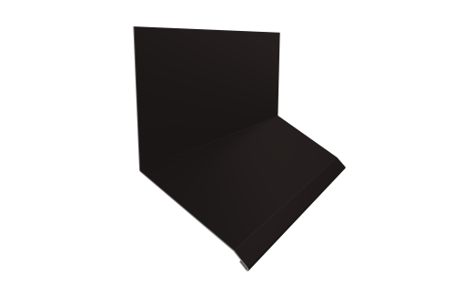 Планка примыкание верхнее к стене фальц Grand Line 150х130х20 0,45 PE с пленкой RAL 9005 черный (3м)