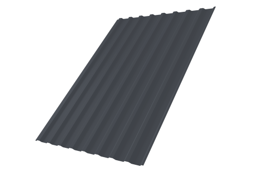 Профнастил С20В GL 0,5 Rooftop Бархат RAL 7024 мокрый асфальт