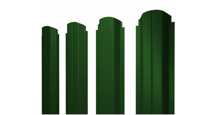 Штакетник П-образный B фигурный 0,45 PE RAL 6002 лиственно-зеленый