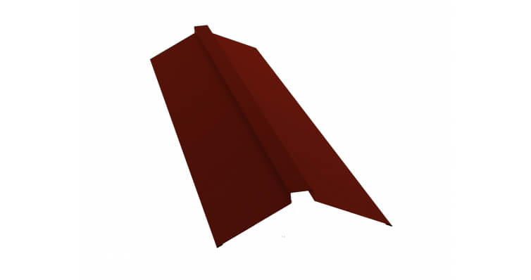 Планка конька плоского 150х40х150 0,45 PE RAL 3009 оксидно-красный (2м)