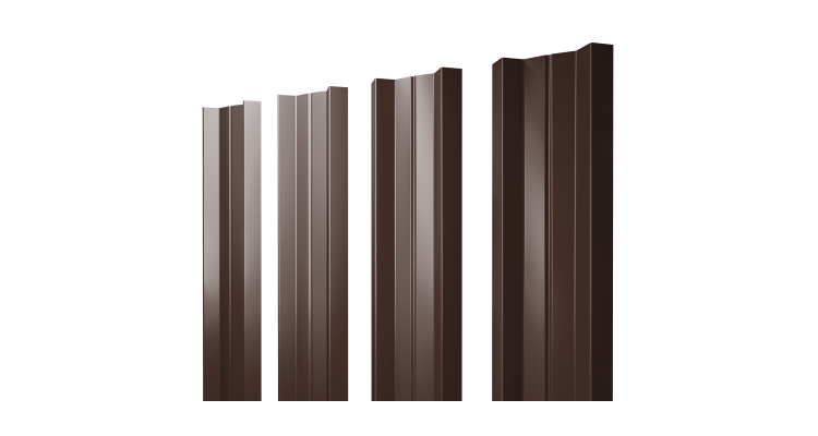 Штакетник М-образный А с прямым резом 0.45 Drap-double TX RAL 8017 шоколад