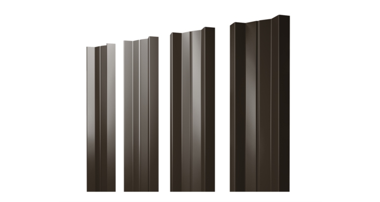 Штакетник М-образный А с прямым резом 0.4 PE-Matt-Double RR 32 темно-коричневый