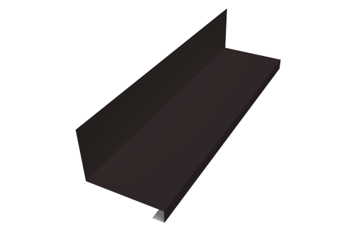 Планка примыкание нижнее к трубе фальц 0,45 Drap RAL 9005 черный (2м)