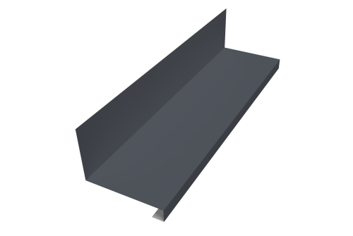 Планка примыкание нижнее к трубе для Кликфальц Pro 0,5 PE с пленкой RAL 7024 мокрый асфальт (2м)