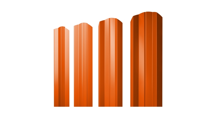 Штакетник М-образный А фигурный 0,45 PE RAL 2004 оранжевый	